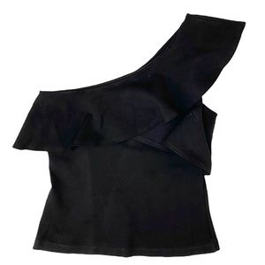 Workhall Black One Shoulder Top